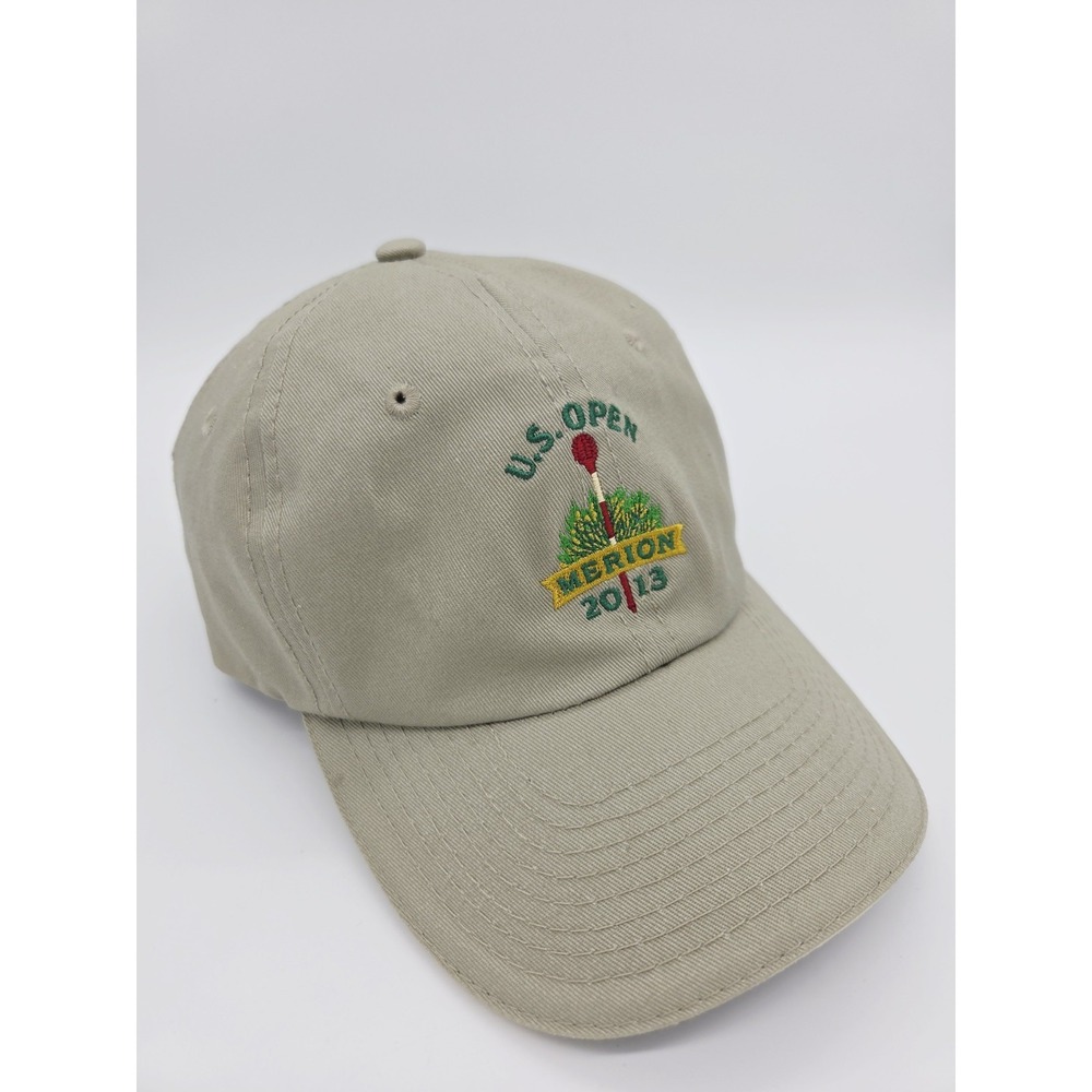 USGA Member US Open Hat 2013 MERION Strap Back Cap Adjustable Beige Excellent - Picture 2 of 7